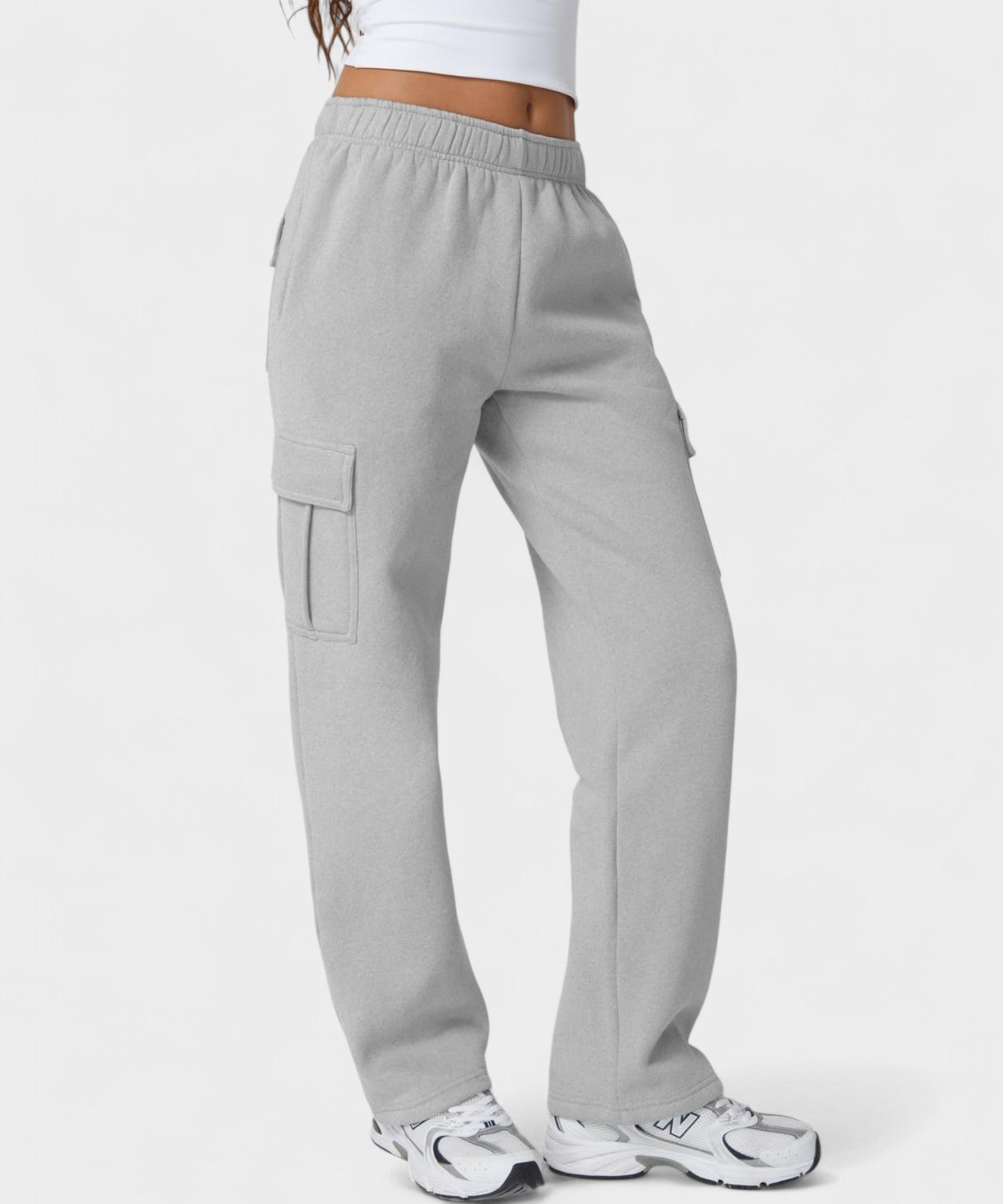 Alana | High - Waist Fleece Cargo Sweatpants - Lora Toronto
