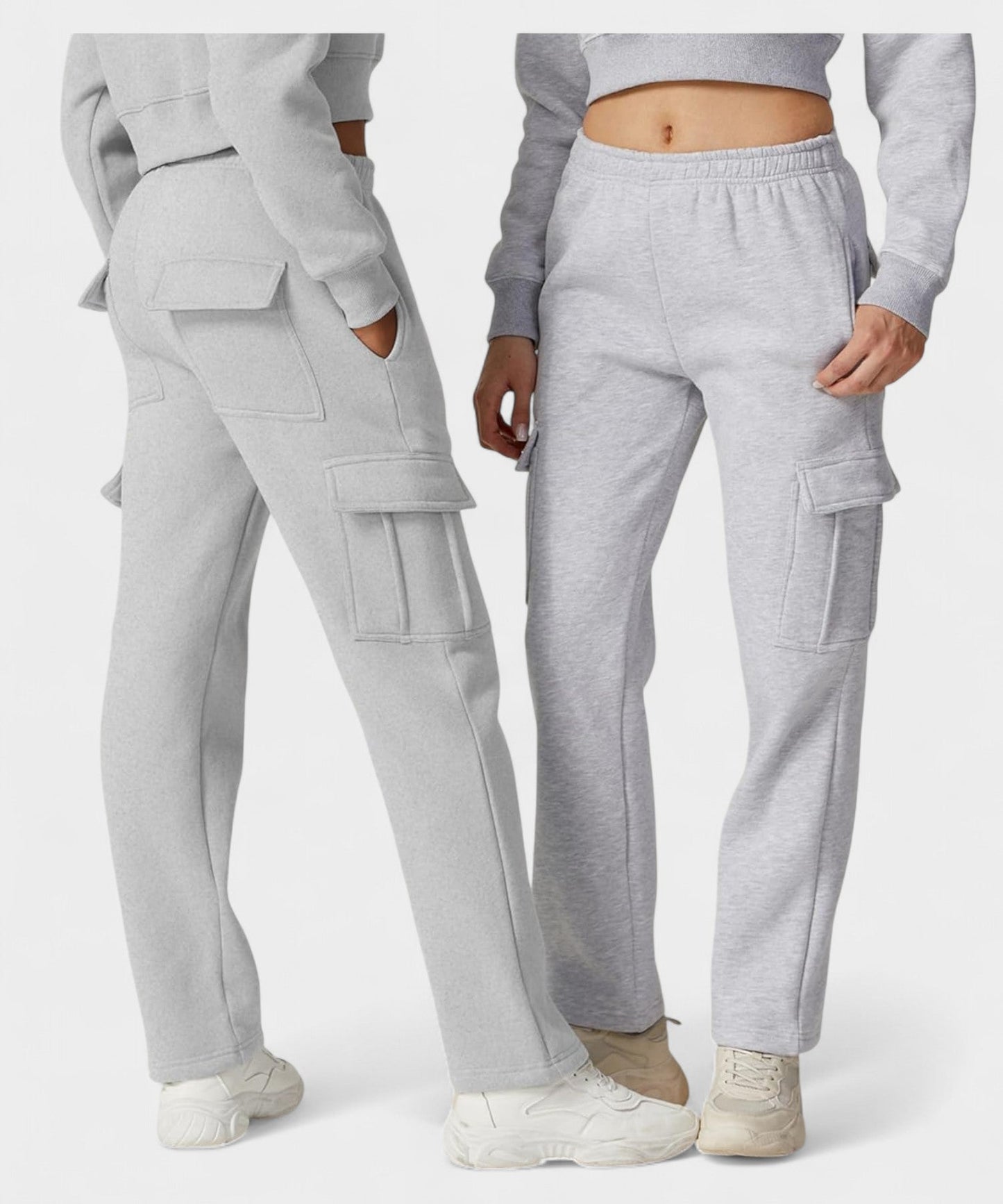 Alana | High - Waist Fleece Cargo Sweatpants - Lora Toronto