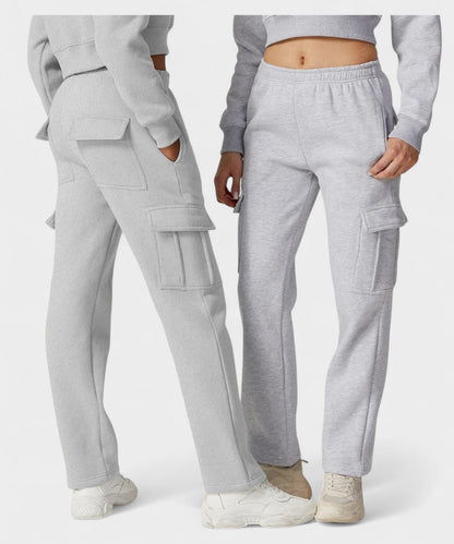 Alana | High - Waist Fleece Cargo Sweatpants - Lora Toronto