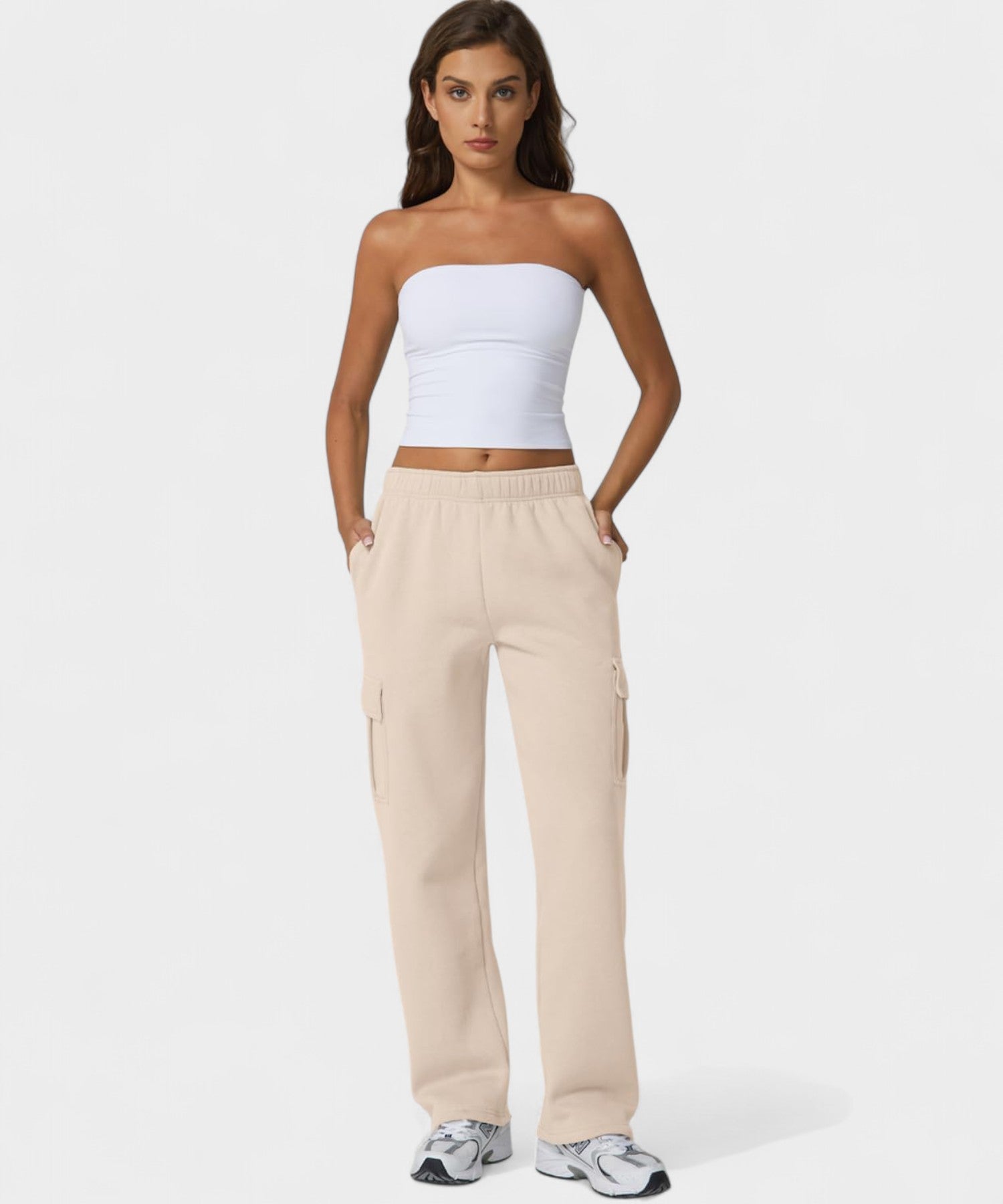 Alana | High - Waist Fleece Cargo Sweatpants - Lora Toronto