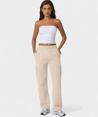 Alana | High - Waist Fleece Cargo Sweatpants - Lora Toronto