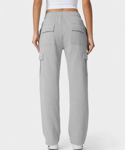 Alana | High - Waist Fleece Cargo Sweatpants - Lora Toronto