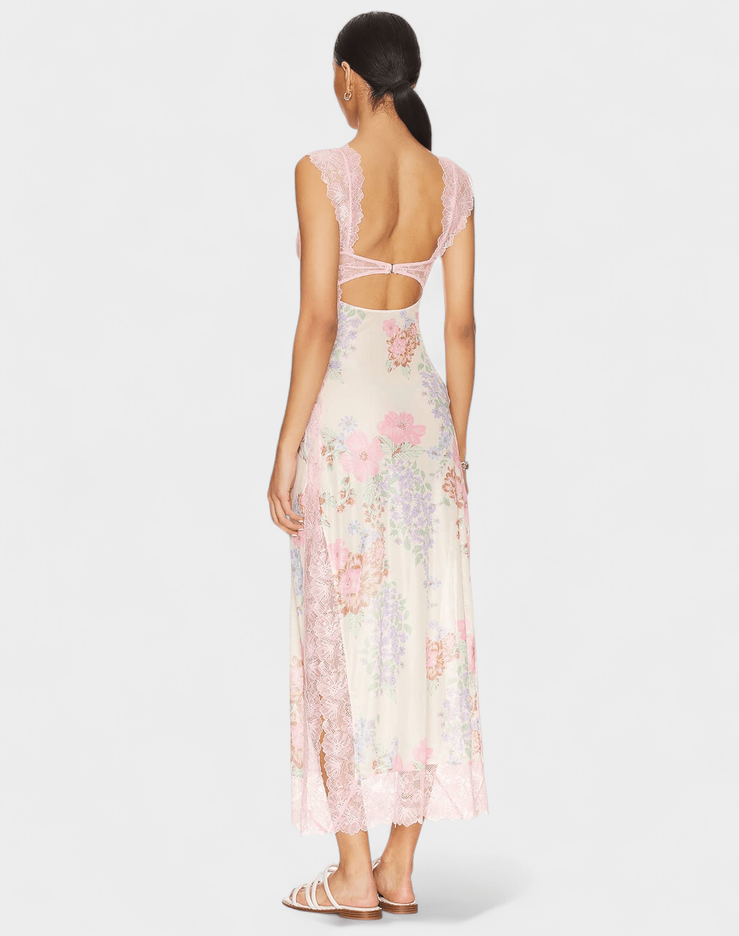 Amara | Lace Patchwork Backless Maxi Dress - Lora Toronto