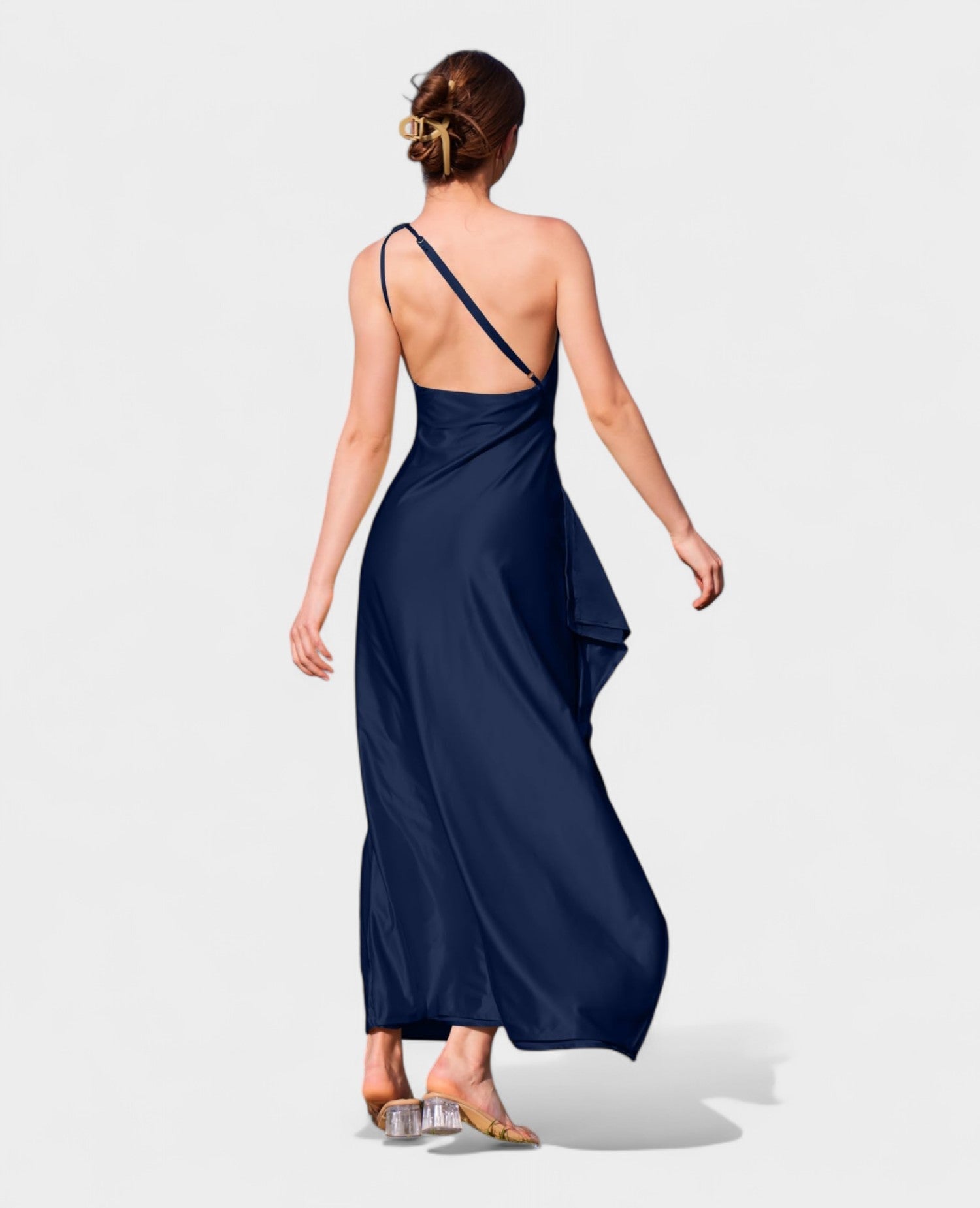 Amara | One - Shoulder Draped Maxi Dress - Lora Toronto