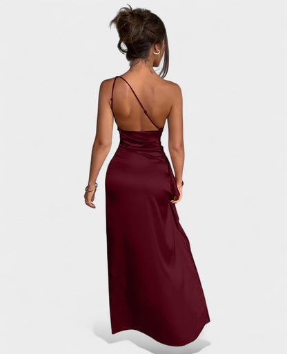 Amara | One - Shoulder Draped Maxi Dress - Lora Toronto
