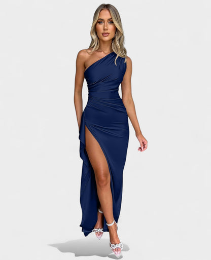 Amara | One - Shoulder Draped Maxi Dress - Lora Toronto