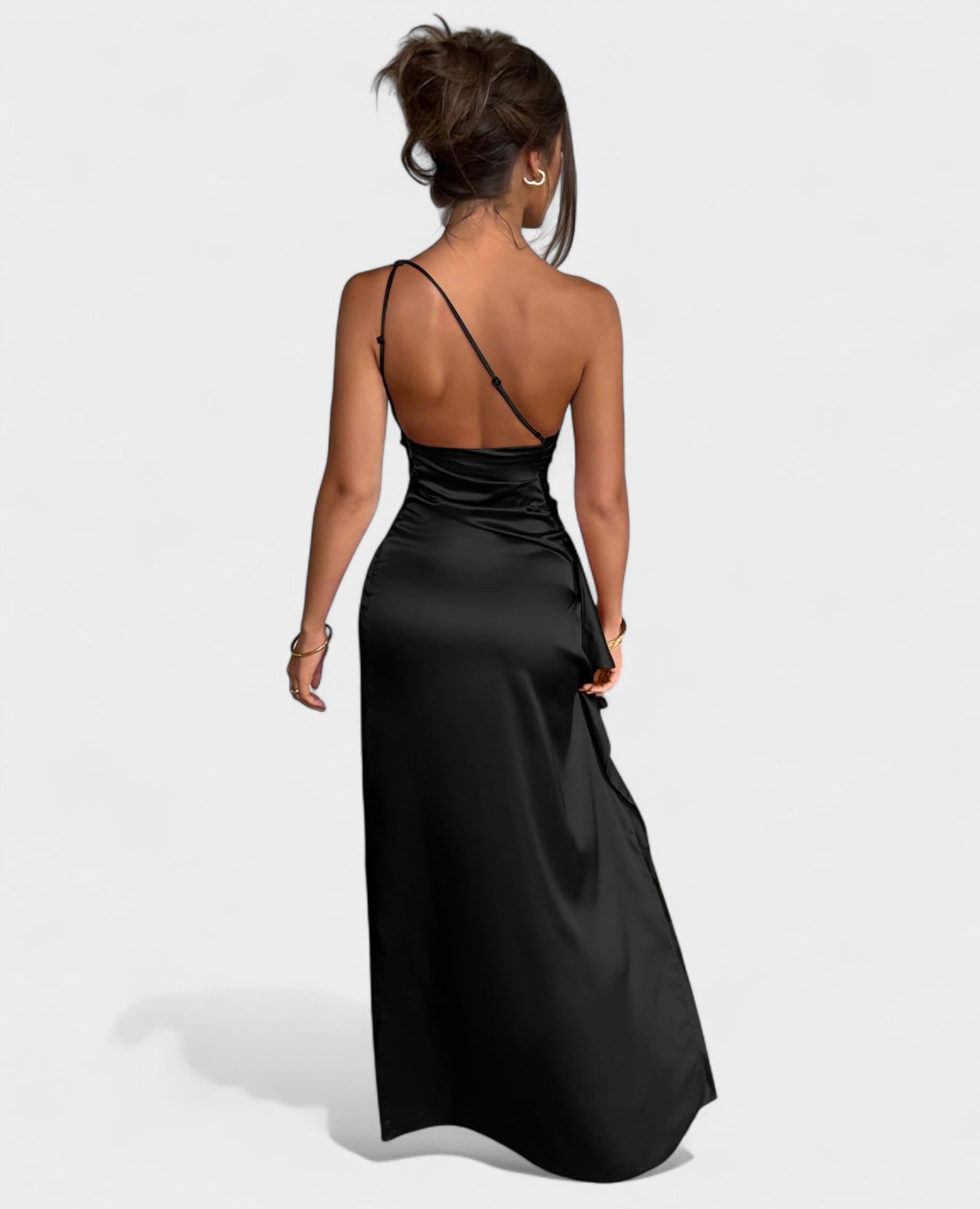 Amara | One - Shoulder Draped Maxi Dress - Lora Toronto