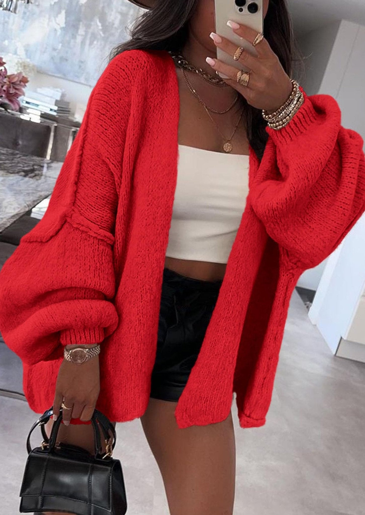 Aria | Oversized Knit Cardigan Sweater - Lora Toronto
