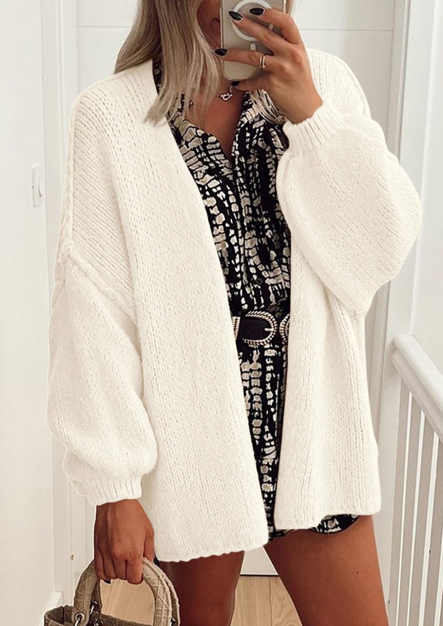 Aria | Oversized Knit Cardigan Sweater - Lora Toronto