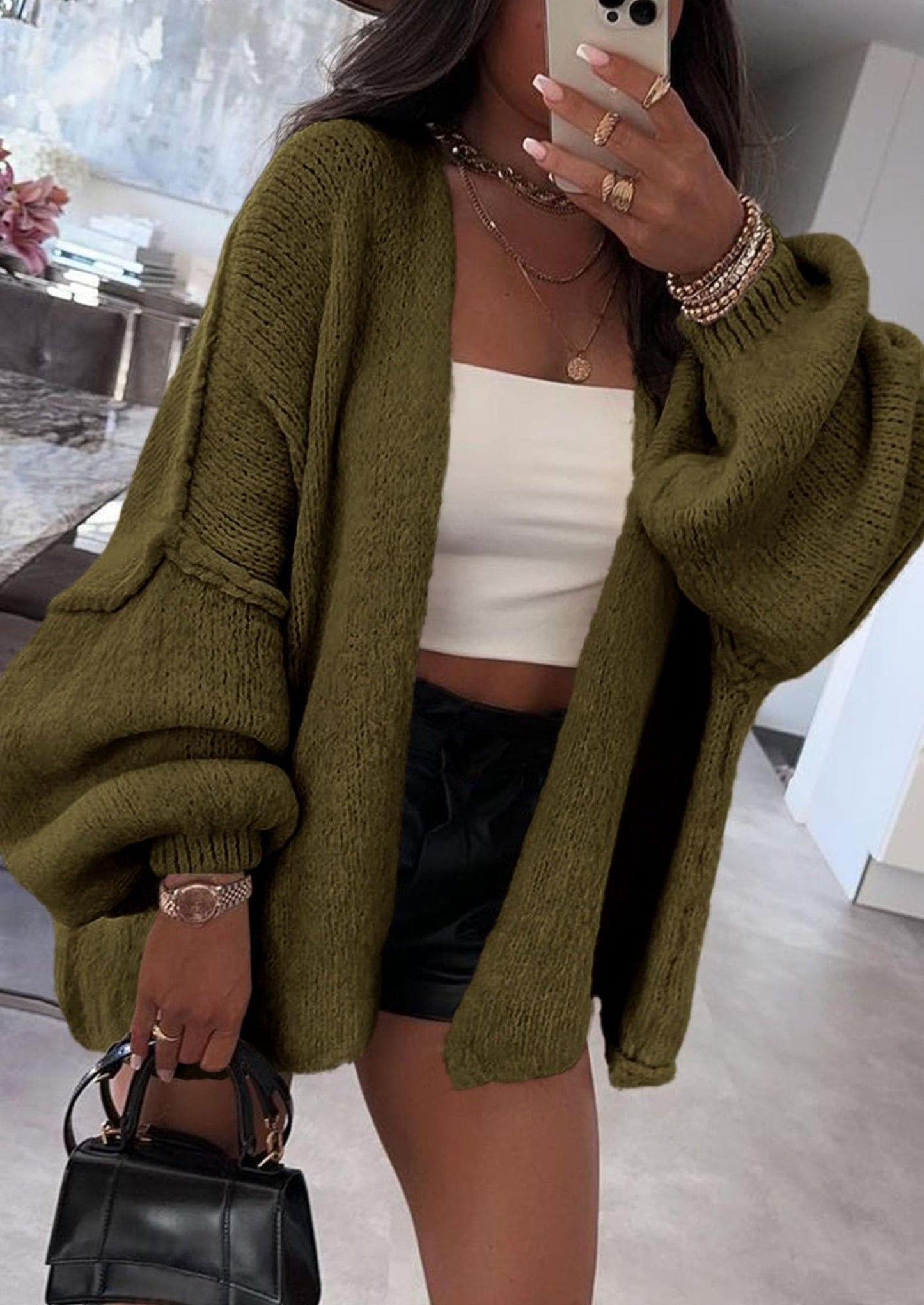 Aria | Oversized Knit Cardigan Sweater - Lora Toronto
