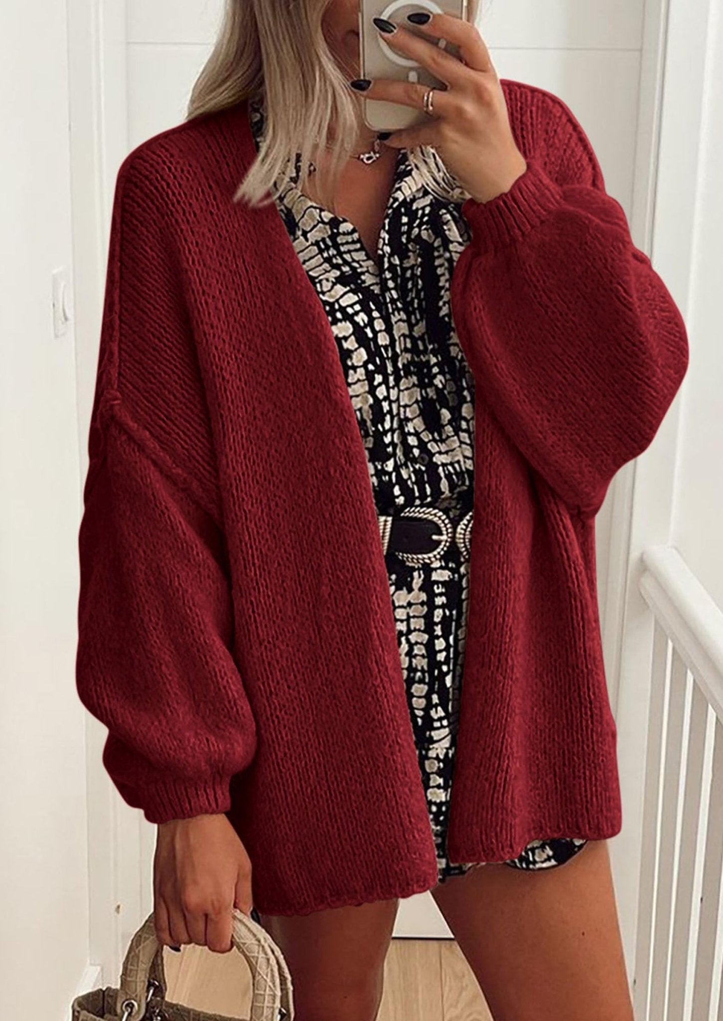 Aria | Oversized Knit Cardigan Sweater - Lora Toronto