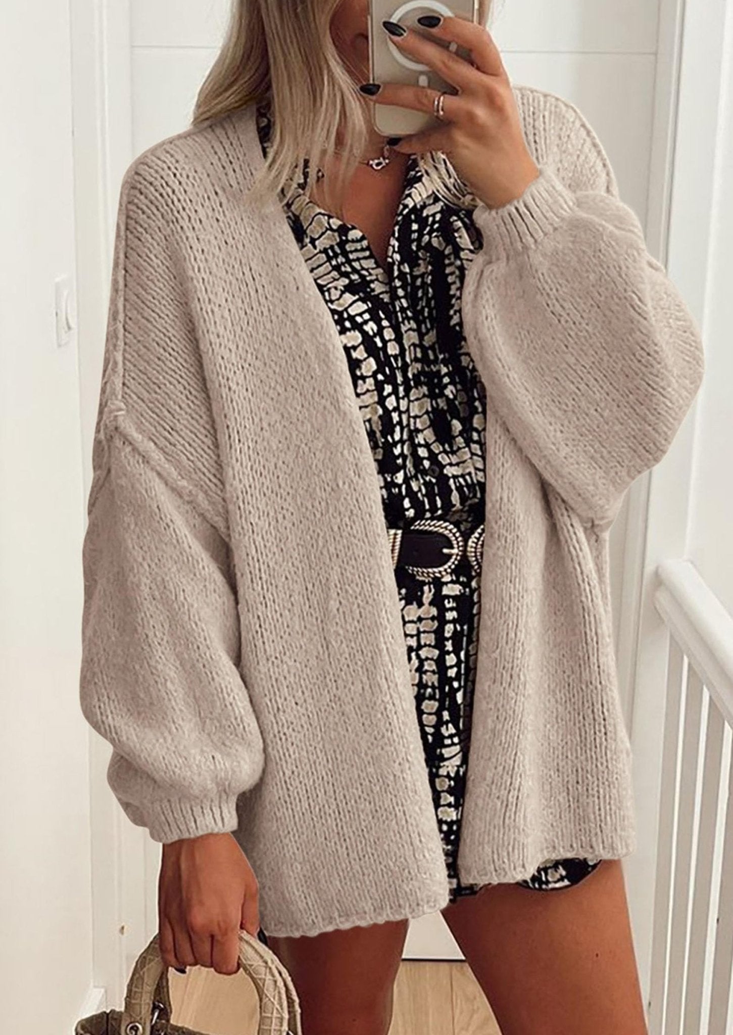 Aria | Oversized Knit Cardigan Sweater - Lora Toronto