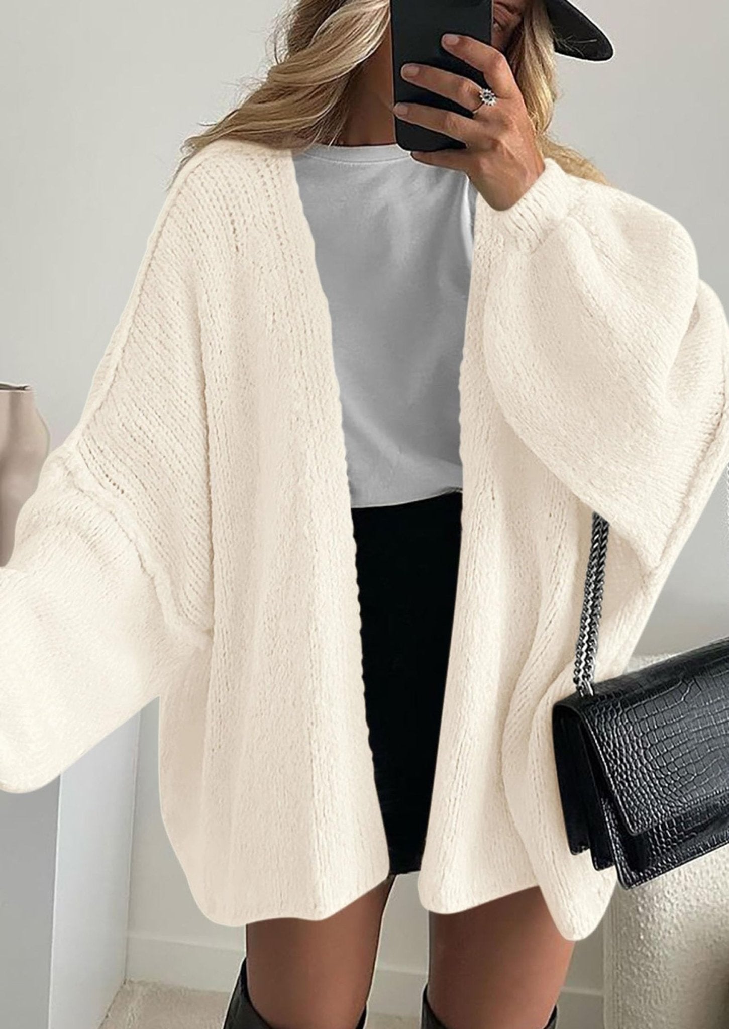Aria | Oversized Knit Cardigan Sweater - Lora Toronto