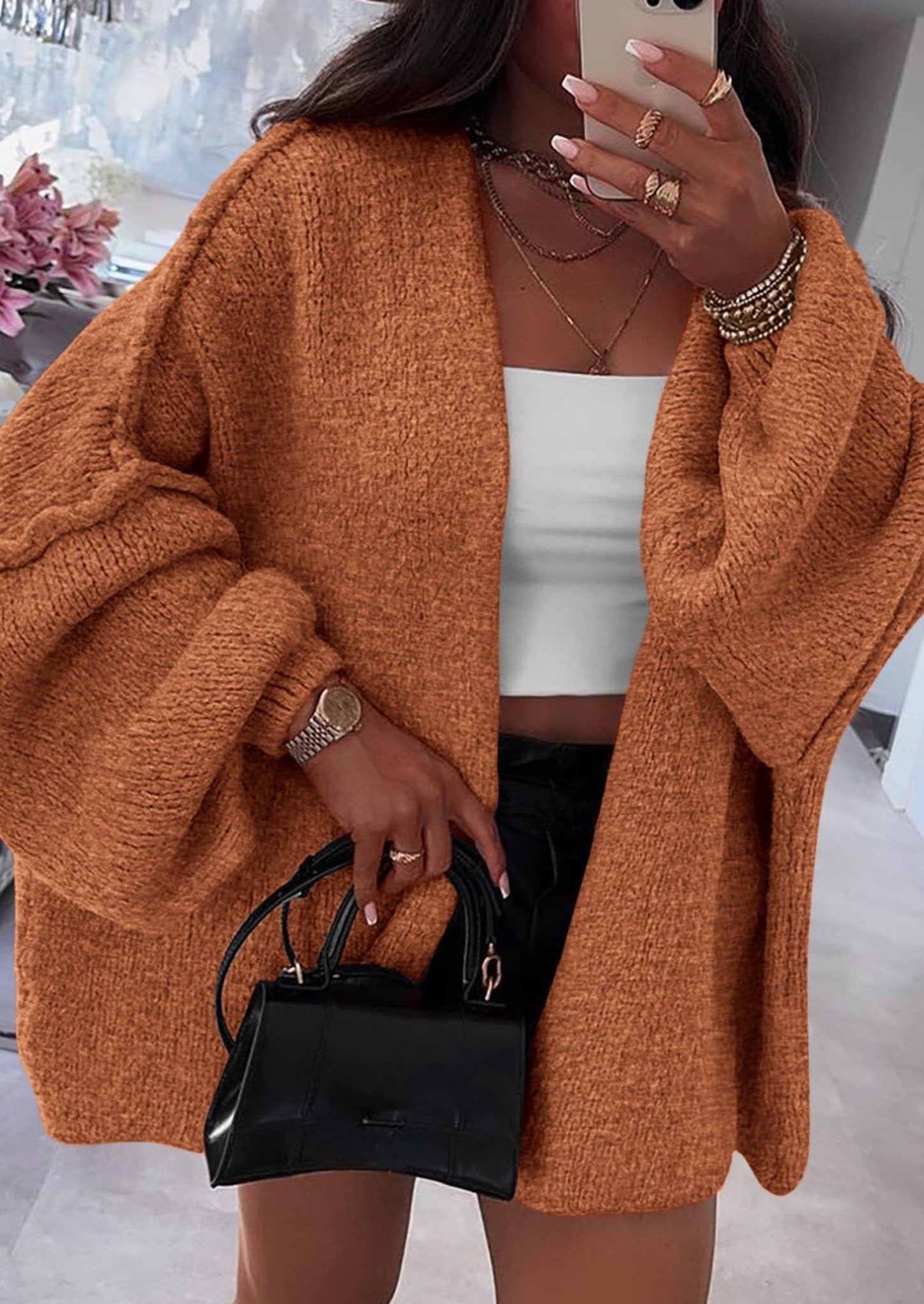Aria | Oversized Knit Cardigan Sweater - Lora Toronto
