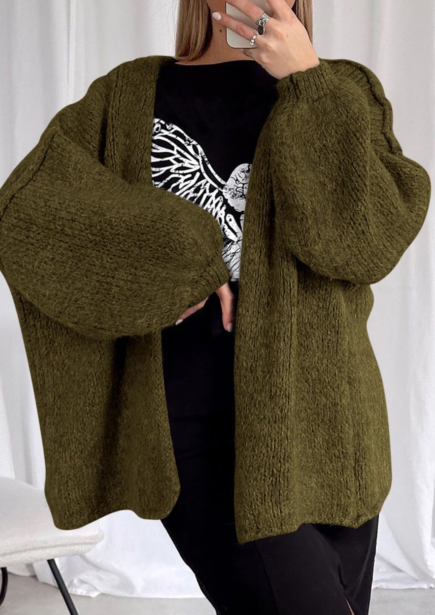Aria | Oversized Knit Cardigan Sweater - Lora Toronto