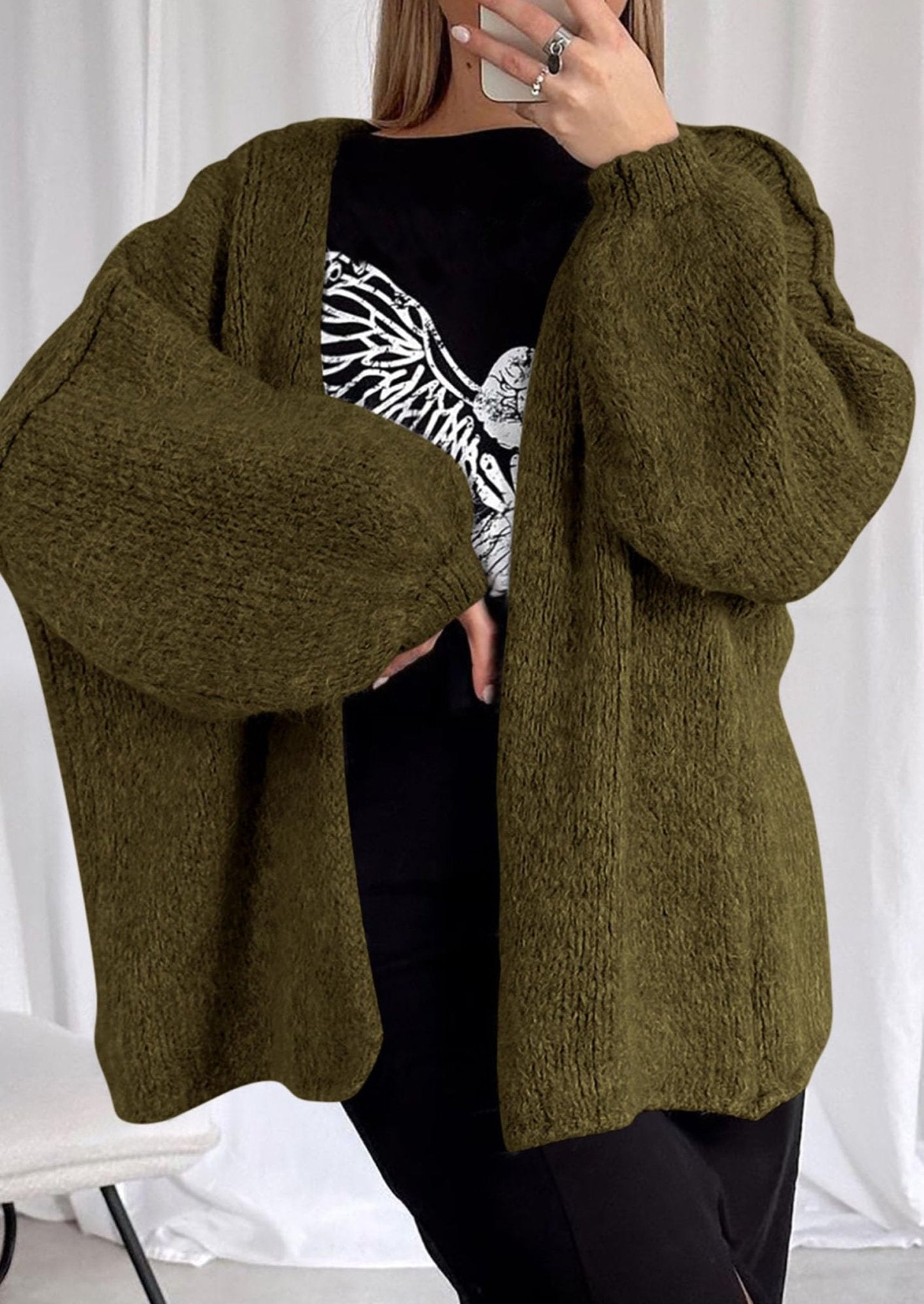 Aria | Oversized Knit Cardigan Sweater - Lora Toronto
