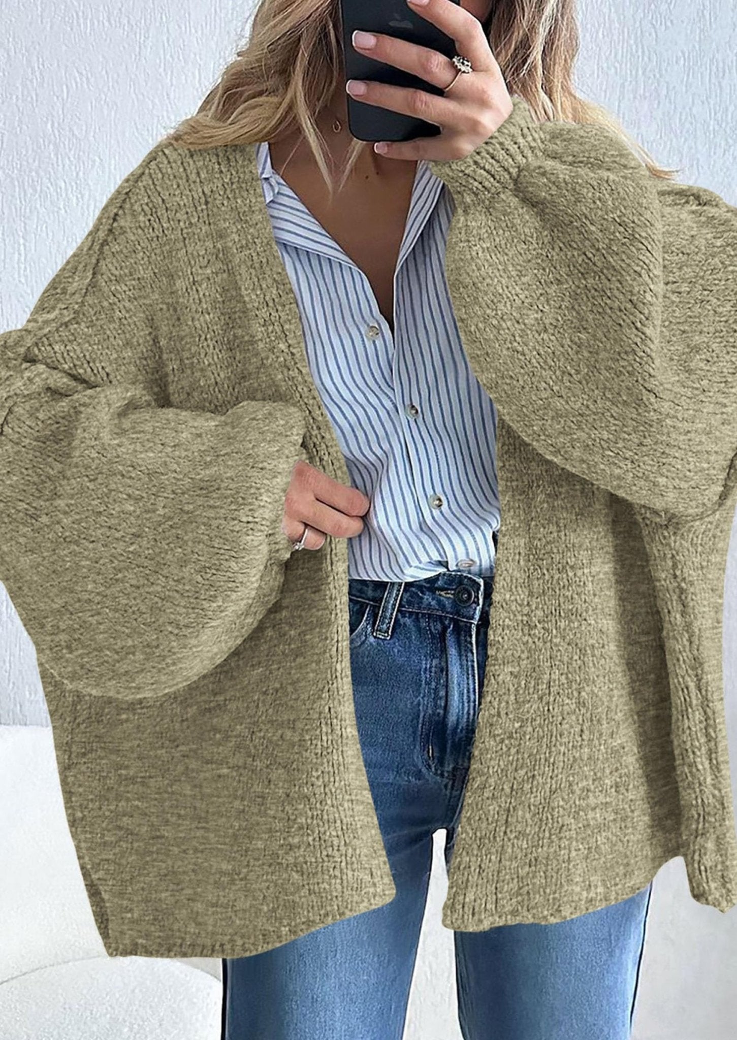 Aria | Oversized Knit Cardigan Sweater - Lora Toronto
