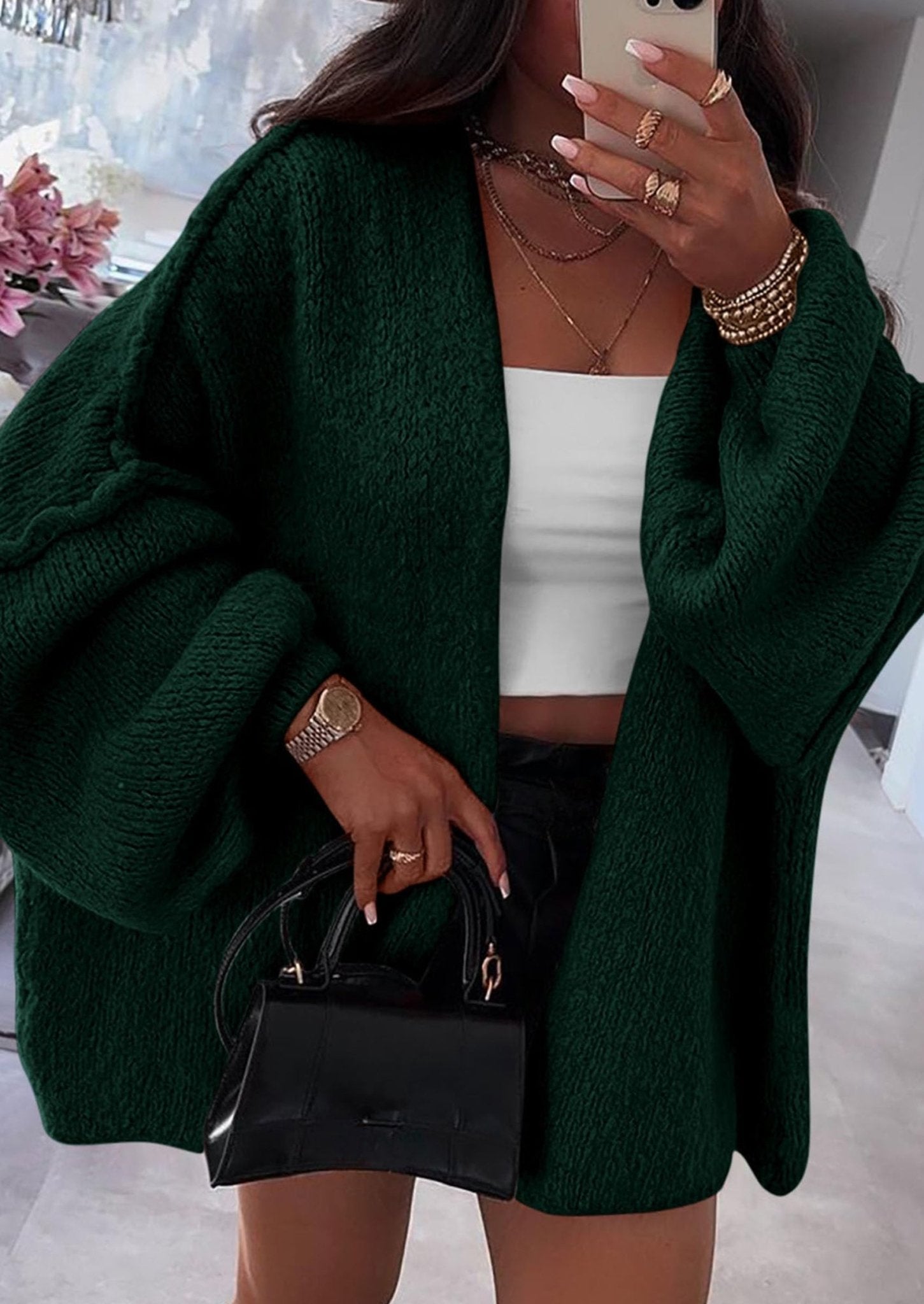 Aria | Oversized Knit Cardigan Sweater - Lora Toronto