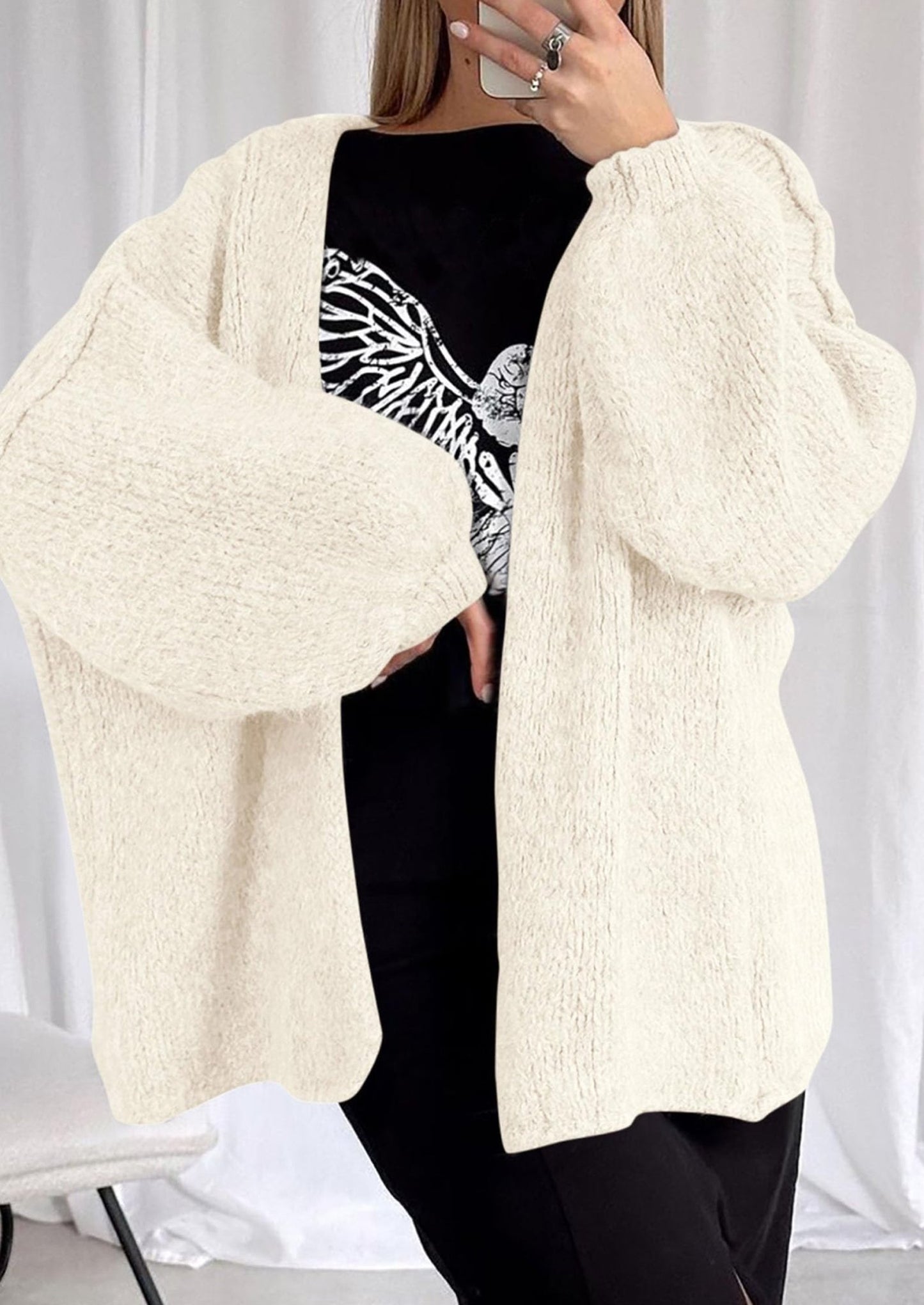 Aria | Oversized Knit Cardigan Sweater - Lora Toronto