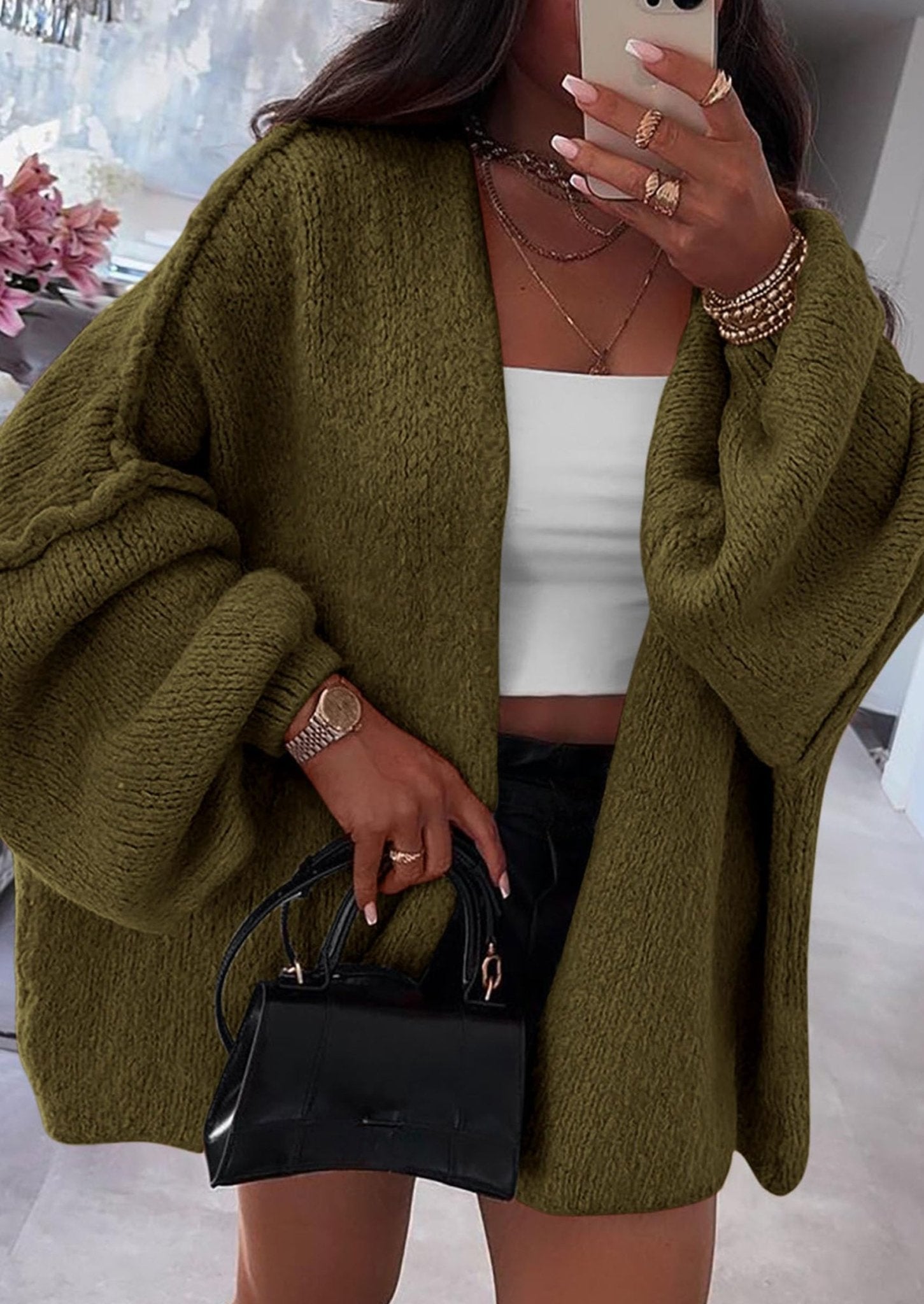 Aria | Oversized Knit Cardigan Sweater - Lora Toronto