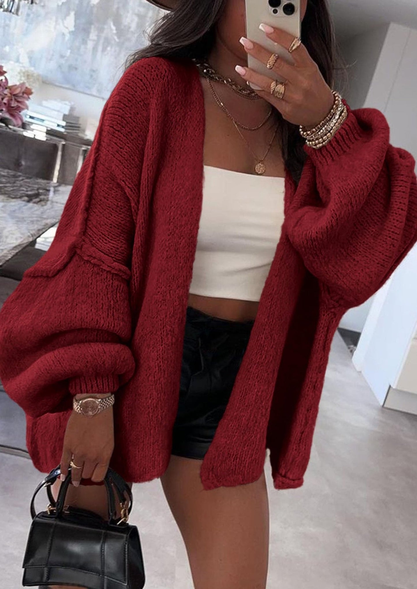 Aria | Oversized Knit Cardigan Sweater - Lora Toronto