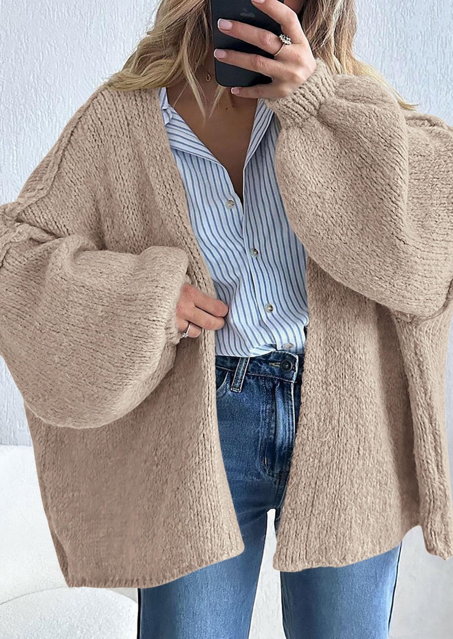 Aria | Oversized Knit Cardigan Sweater - Lora Toronto