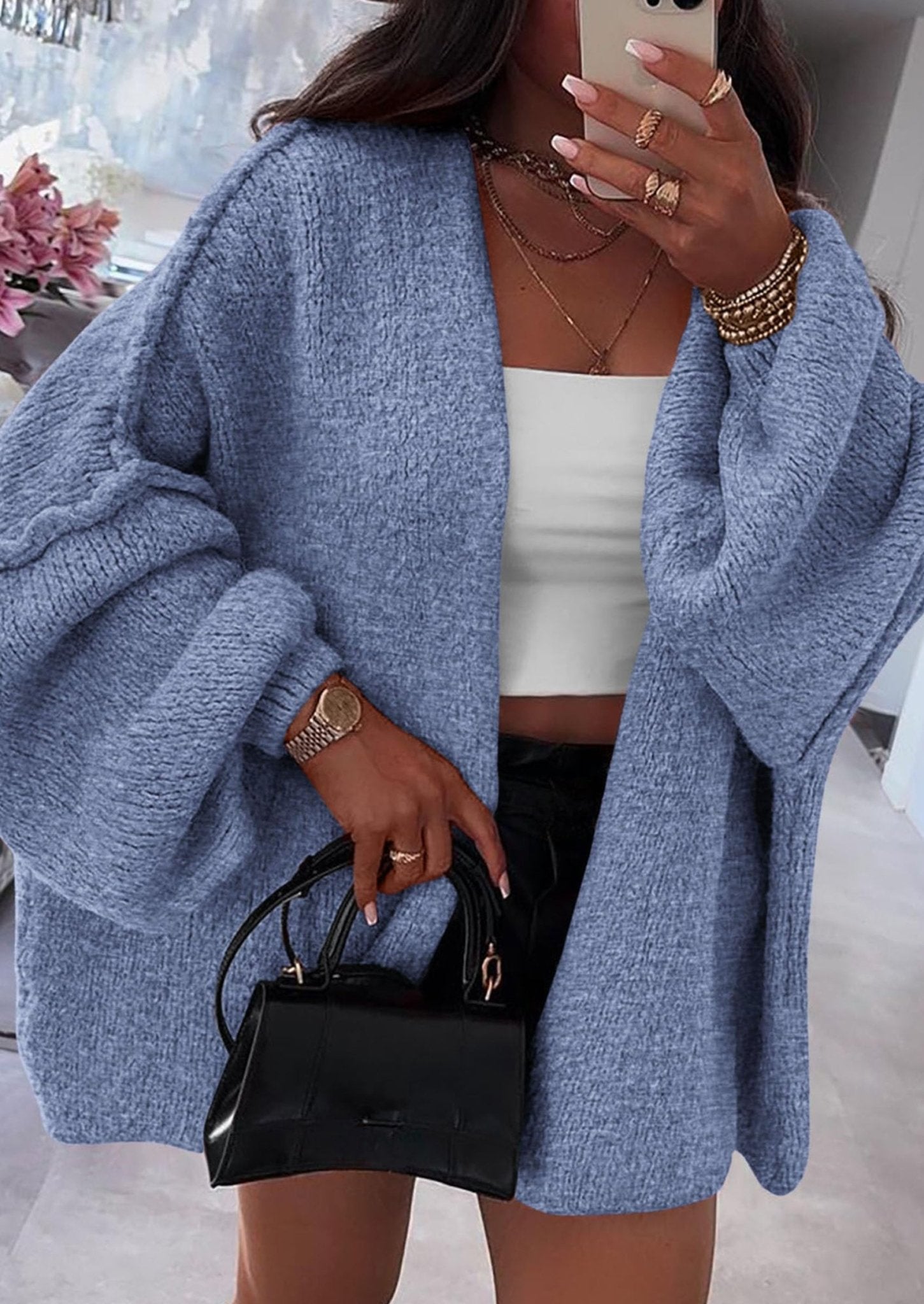 Aria | Oversized Knit Cardigan Sweater - Lora Toronto