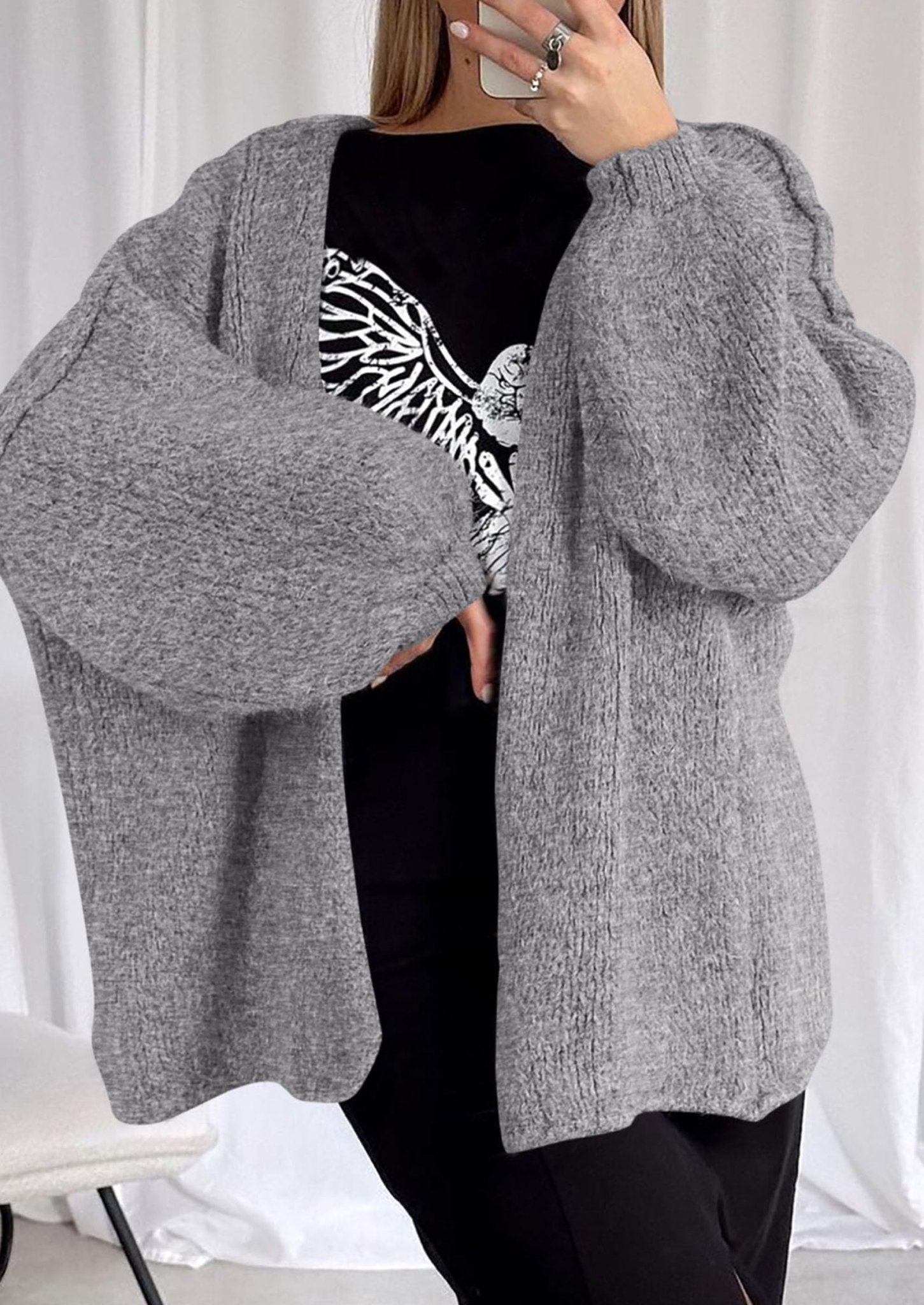 Aria | Oversized Knit Cardigan Sweater - Lora Toronto