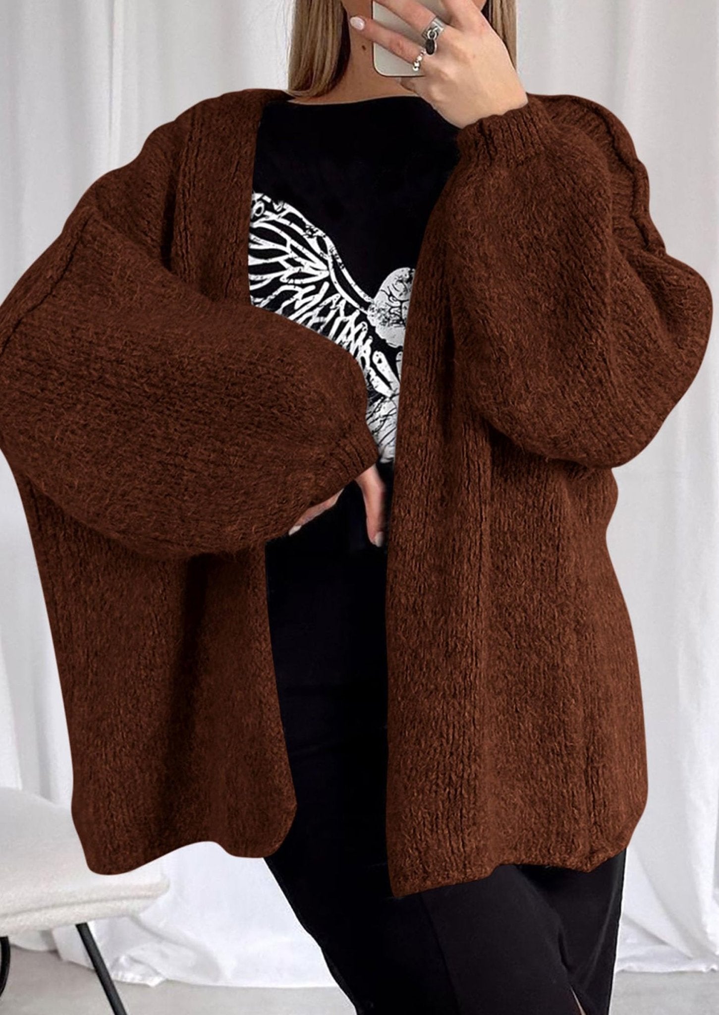Aria | Oversized Knit Cardigan Sweater - Lora Toronto