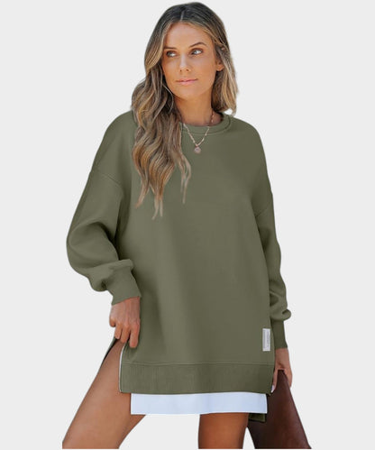 Aria | Oversized Zip - Slit Sweatshirt - Lora Toronto