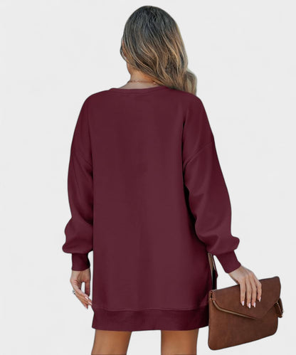 Aria | Oversized Zip - Slit Sweatshirt - Lora Toronto