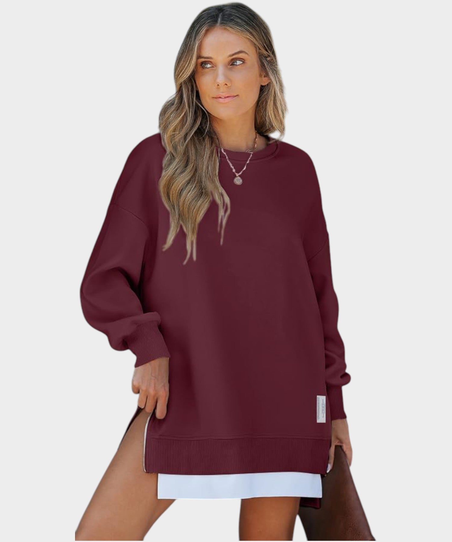 Aria | Oversized Zip - Slit Sweatshirt - Lora Toronto