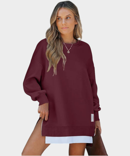 Aria | Oversized Zip - Slit Sweatshirt - Lora Toronto