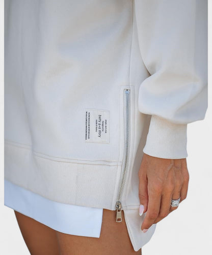 Aria | Oversized Zip - Slit Sweatshirt - Lora Toronto