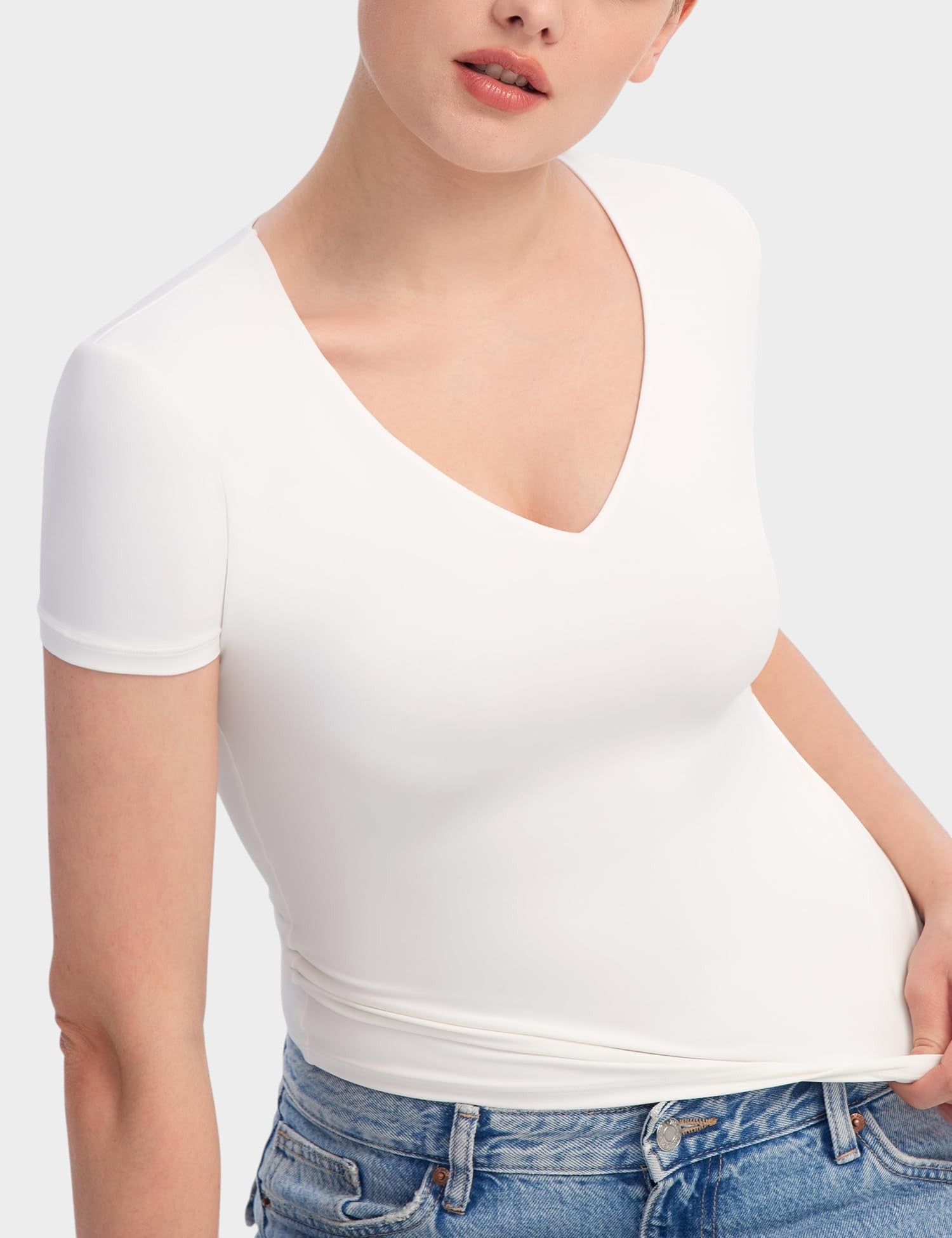 Aria | Second - Skin V - Neck Top - Lora Toronto