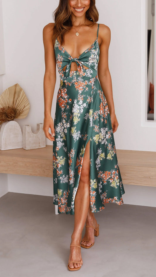 Aurora | Floral Midi Dress - Lora Toronto