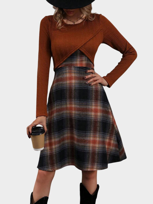 Camila | Plaid Two - Piece Dress Set - Lora Toronto