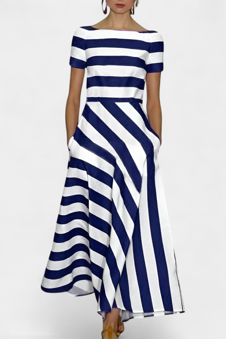 Lustra Striped Handcrafted Maxi Dress