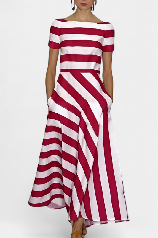 Lustra Striped Handcrafted Maxi Dress