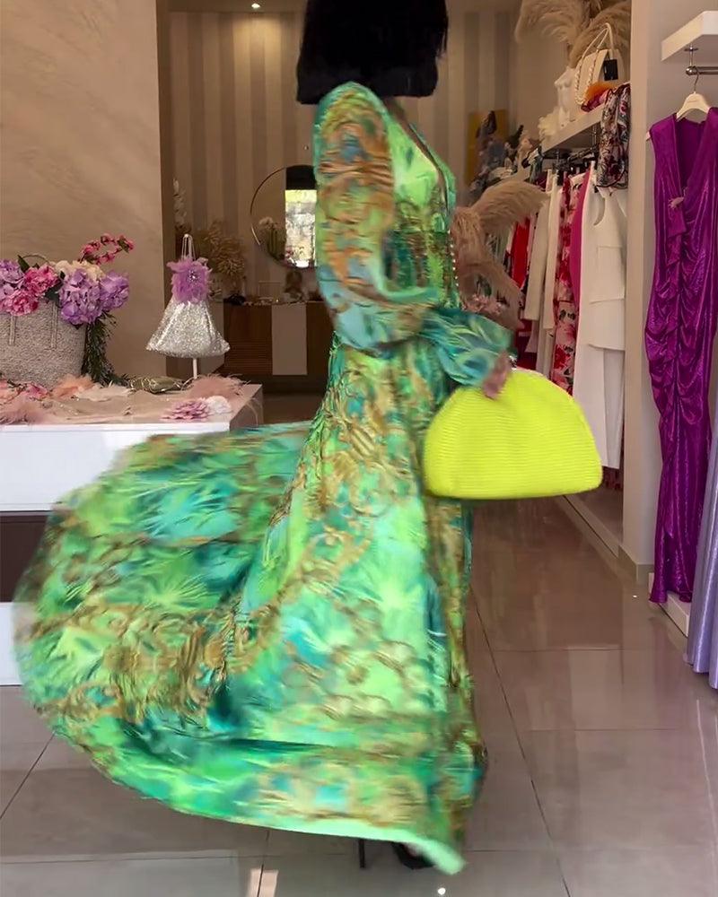 Aria - Elegant Floral Printed Maxi Dress