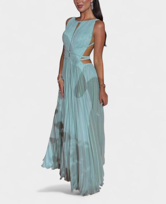 Elena | Pleated Cutout Maxi Dress - Lora Toronto