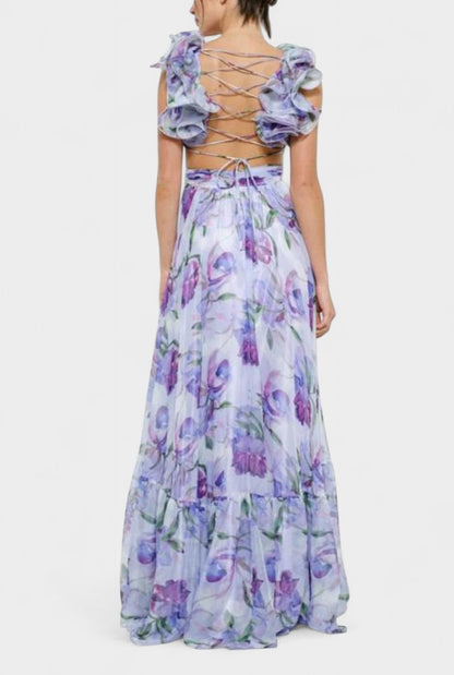 Elise | Backless Printed Maxi Dress - Lora Toronto
