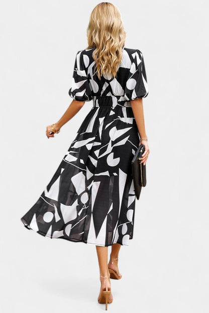 Georgina | V - Neck Floral Midi Dress - Lora Toronto