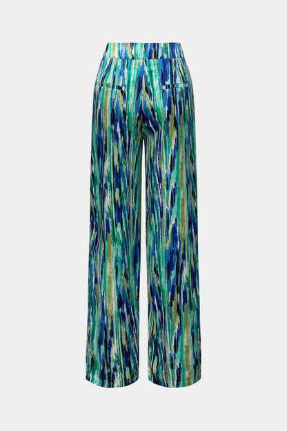 Inna Marble Print High - Waisted Straight Leg Pants - Lora Toronto