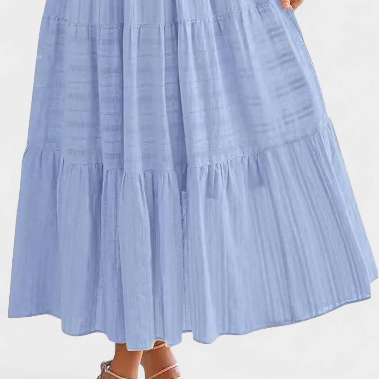 Isla | Tiered V - Neck Maxi Dress - Lora Toronto