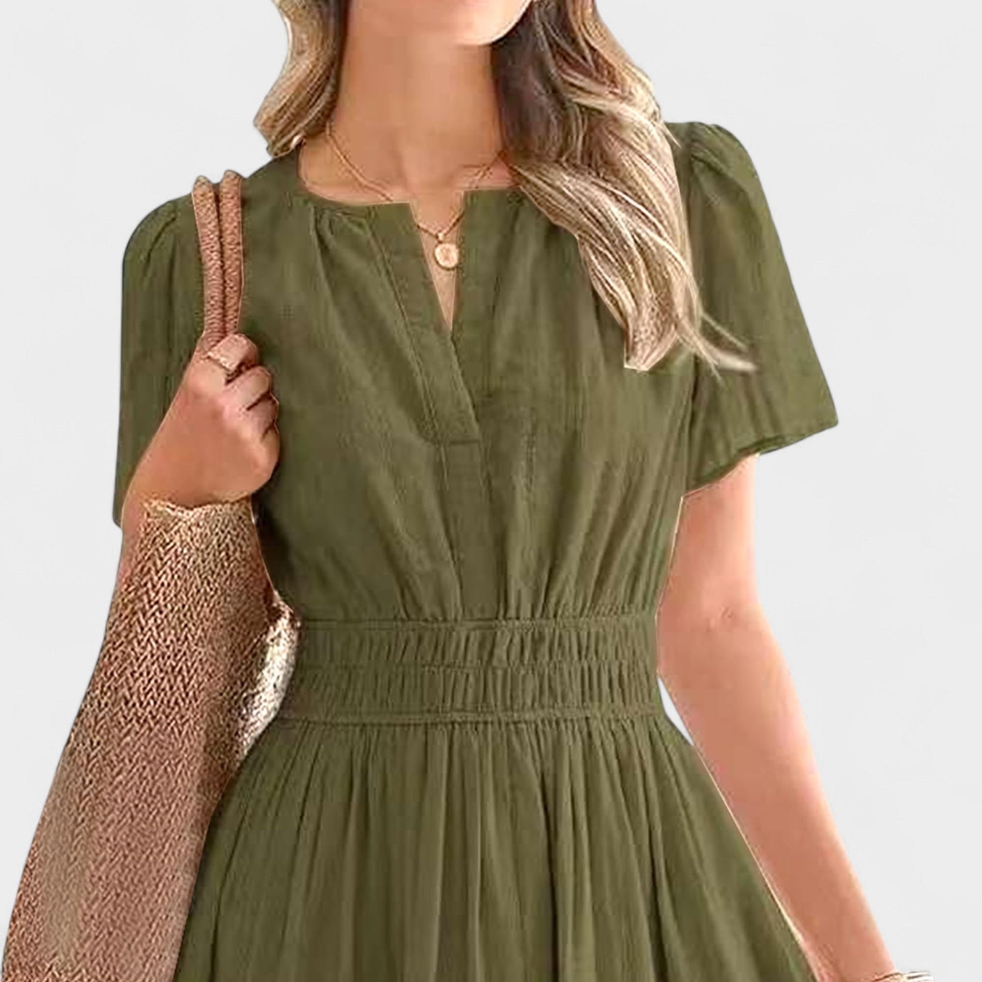 Isla | Tiered V - Neck Maxi Dress - Lora Toronto
