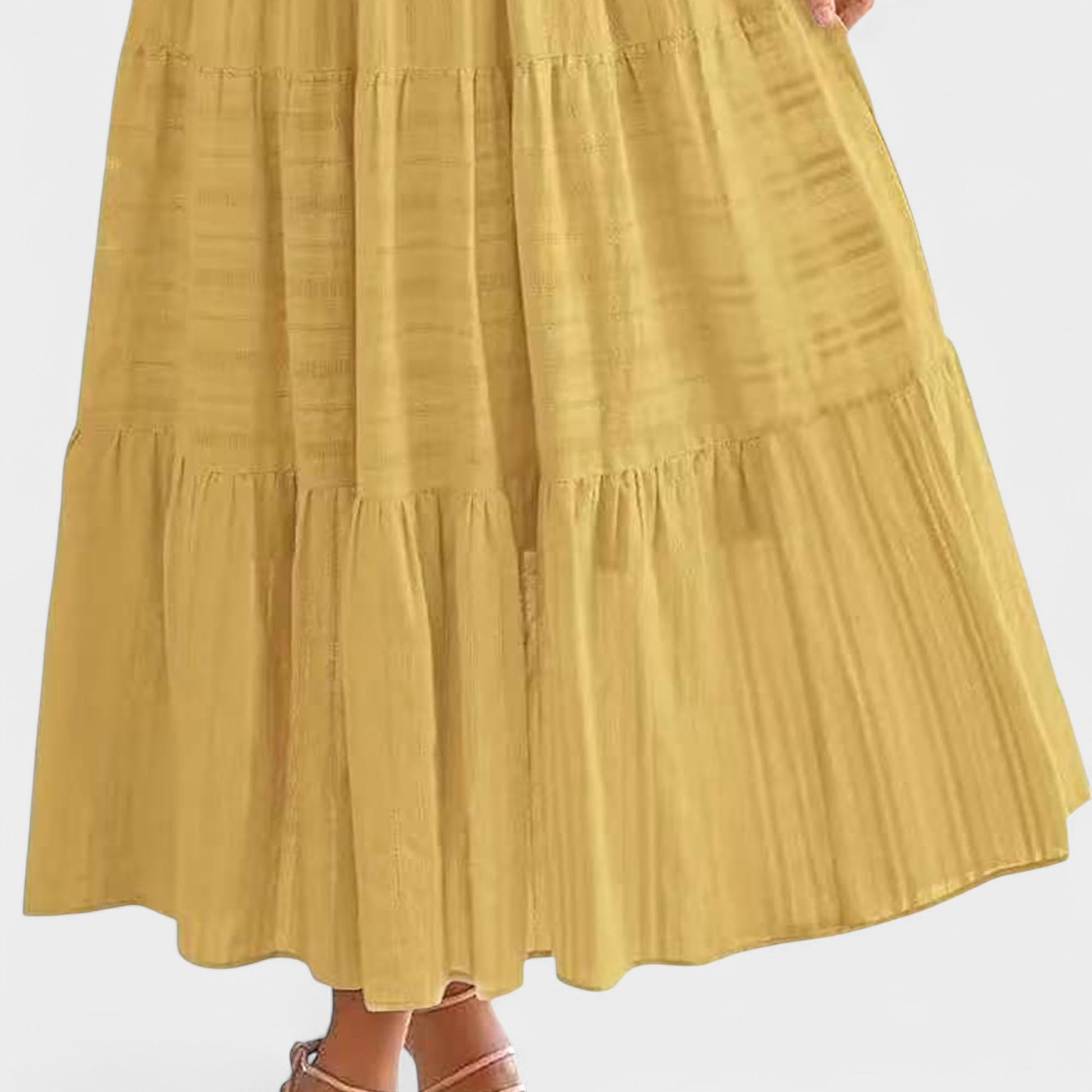 Isla | Tiered V - Neck Maxi Dress - Lora Toronto