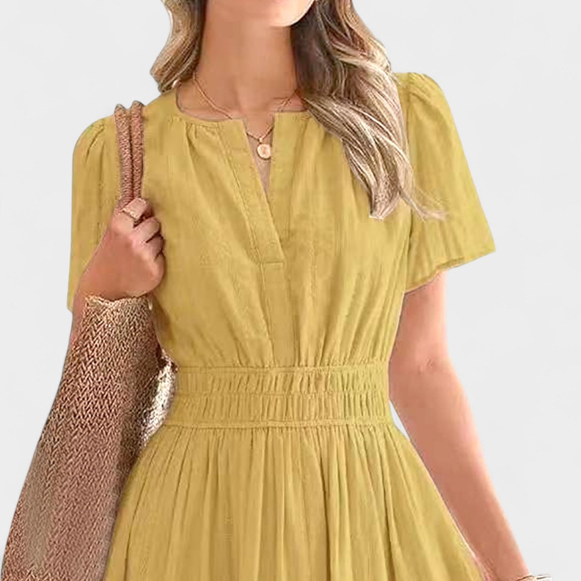Isla | Tiered V - Neck Maxi Dress - Lora Toronto