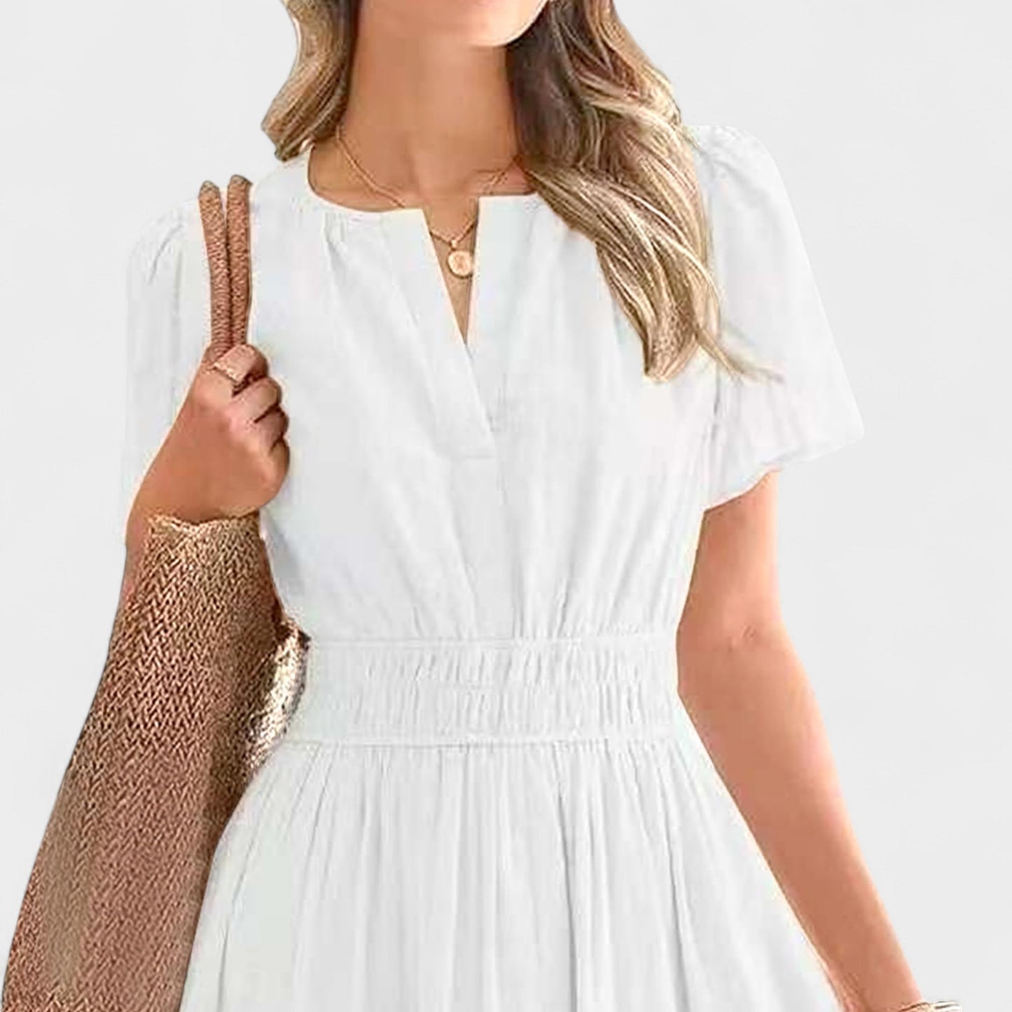 Isla | Tiered V - Neck Maxi Dress - Lora Toronto
