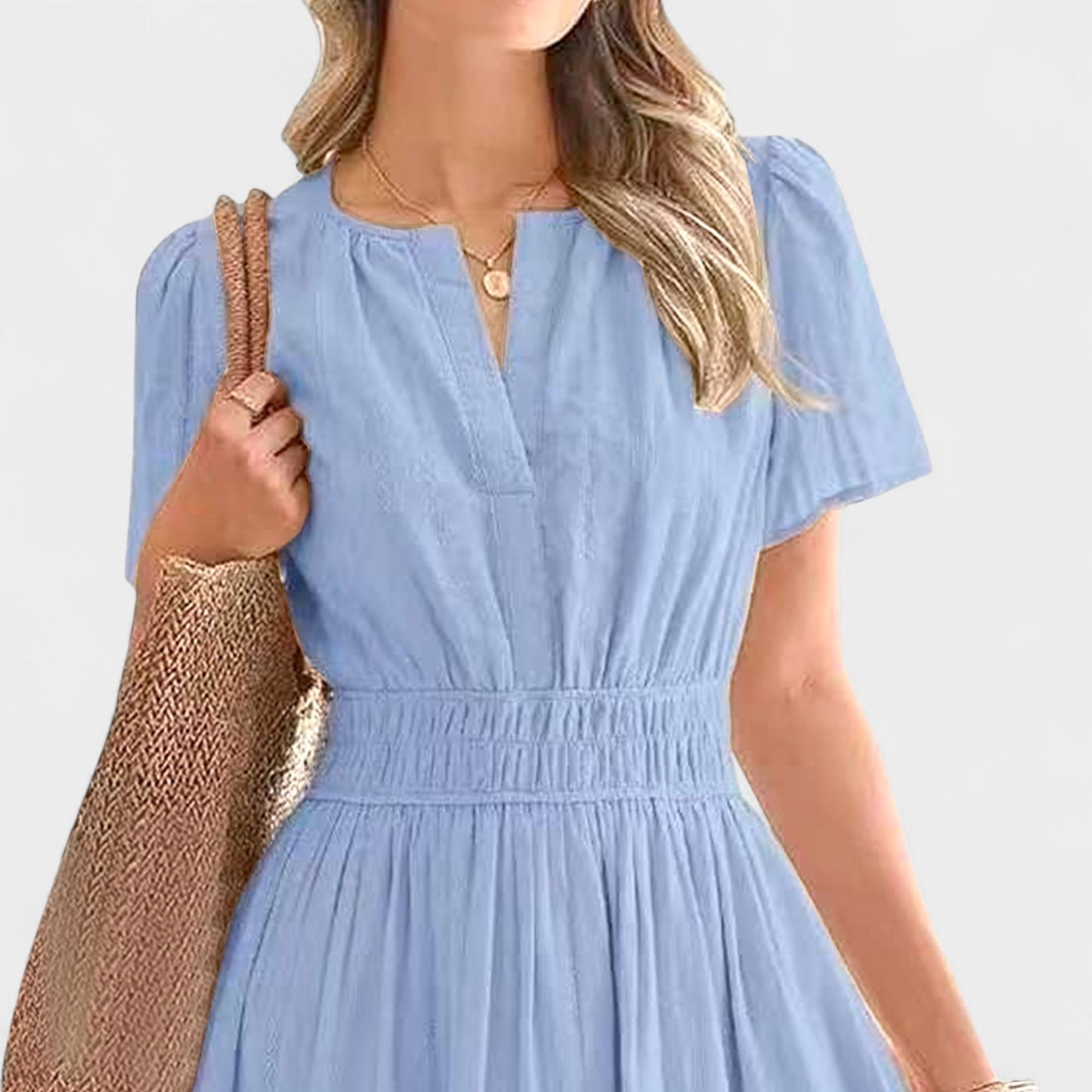 Isla | Tiered V - Neck Maxi Dress - Lora Toronto